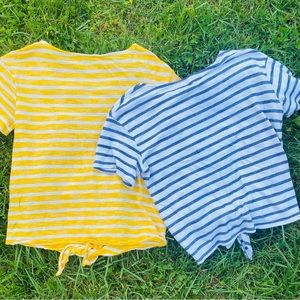 Old navy yellow and blue striped shirts 2pack